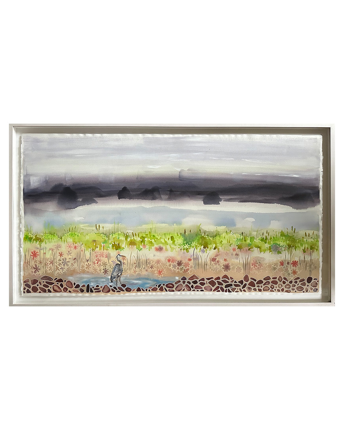 Marsh Heron Painting