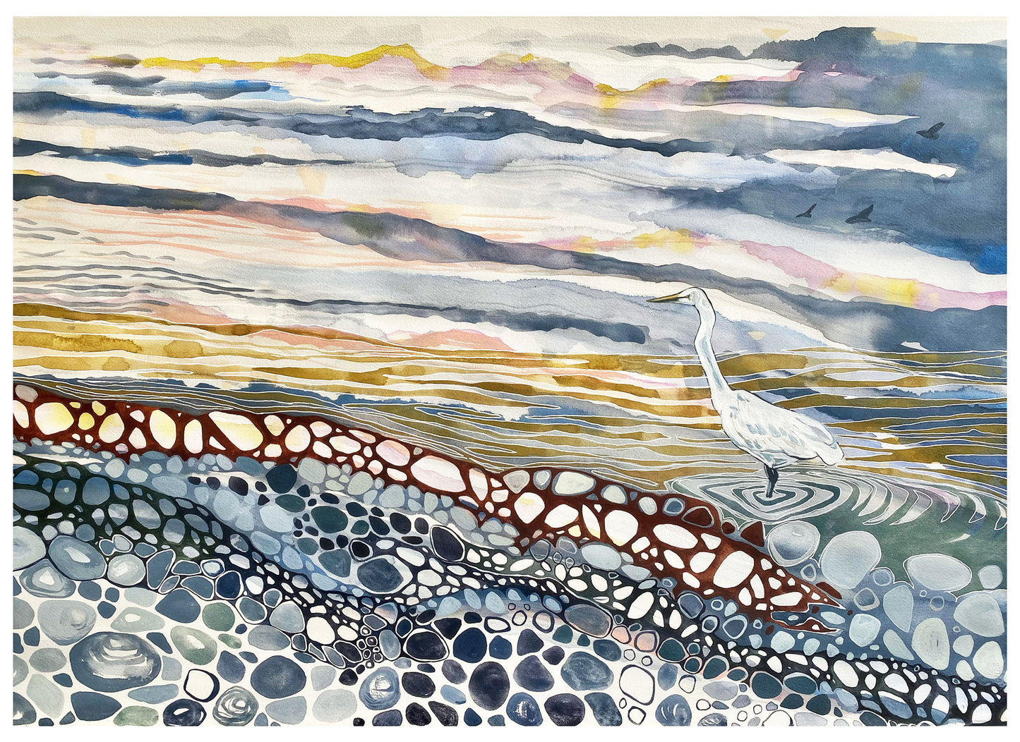 Egret Stone Greeting Card