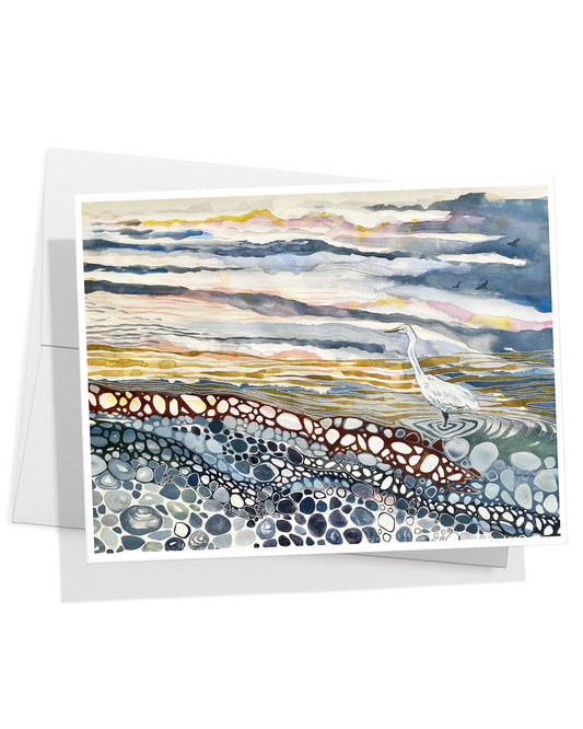 Egret Stone Greeting Card