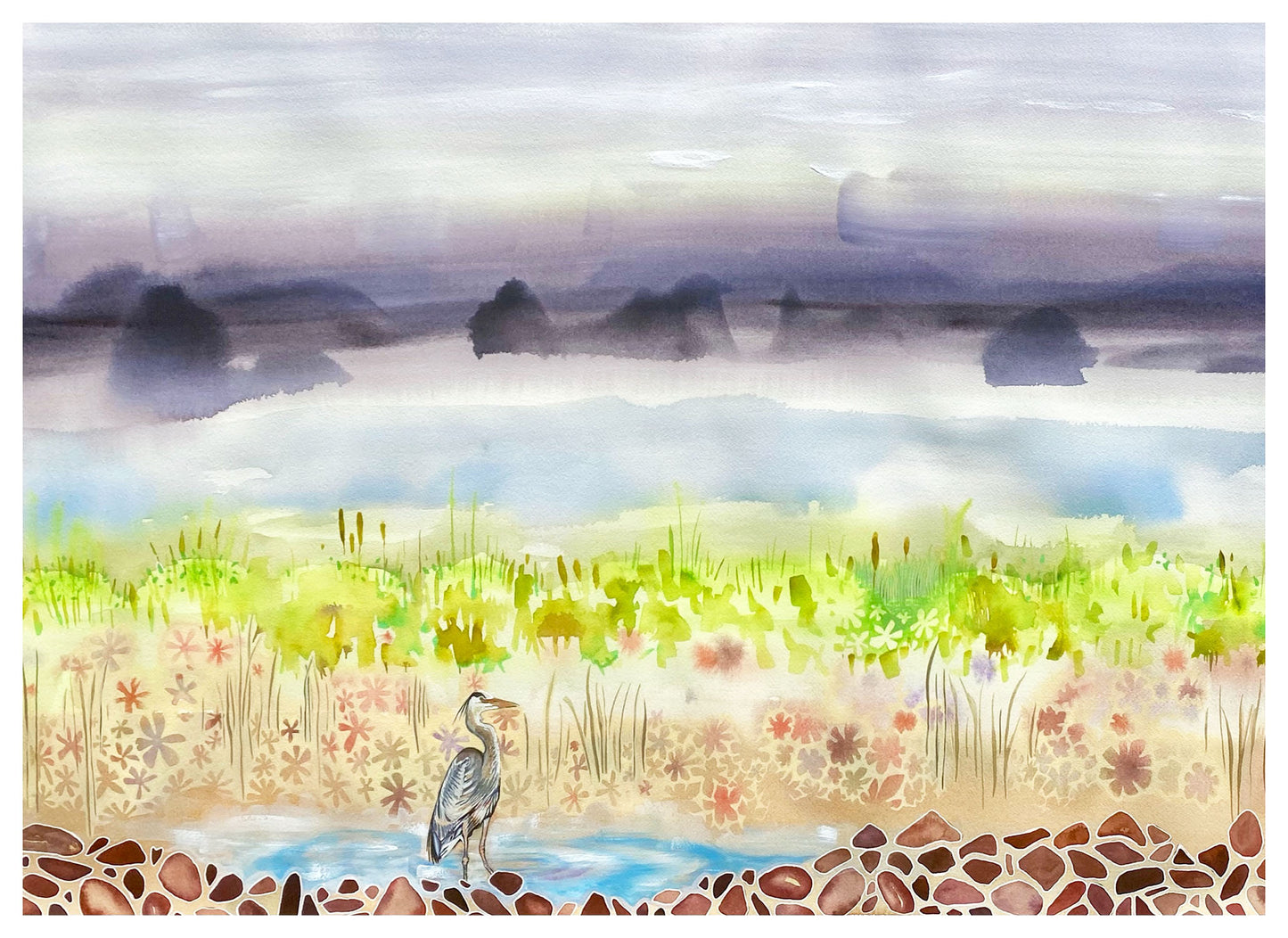 Marsh Heron Greeting Card